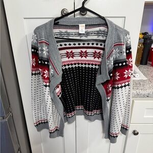 Gymboree Gray and Red Snowflake Cardigan